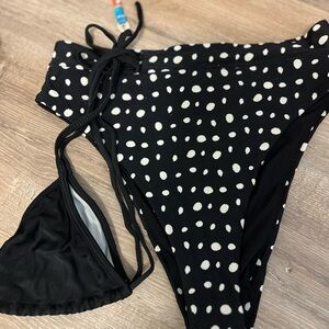 Aerie Black and White Polka Dot Bikini